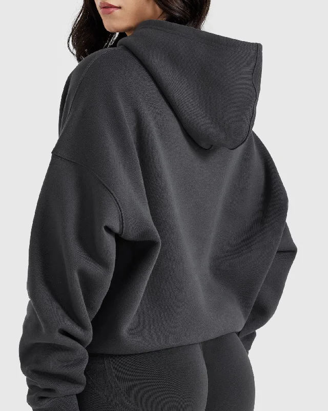 All Day Varsity Oversized Hoodie | Coal