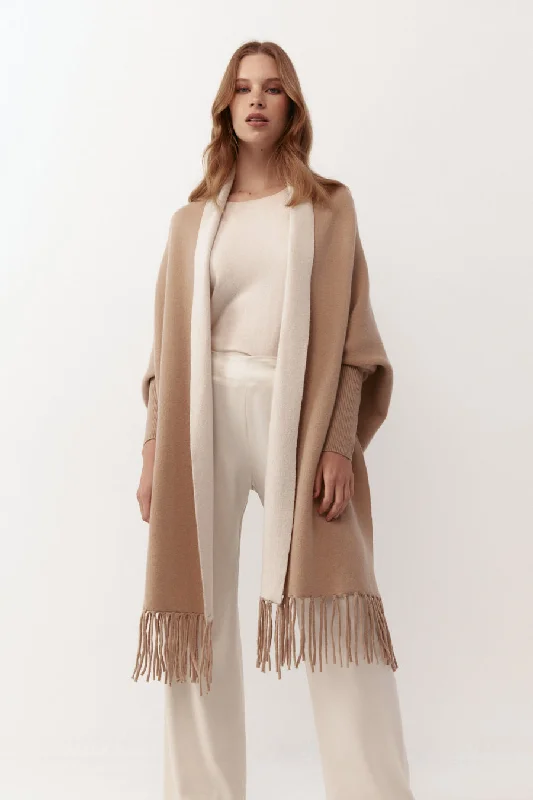 Cashmere Double Sided Jacket - Camel/Cream