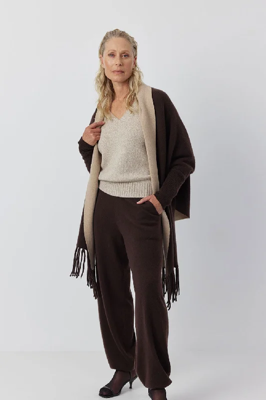 Cashmere Double Sided Jacket - Cacao/Camel