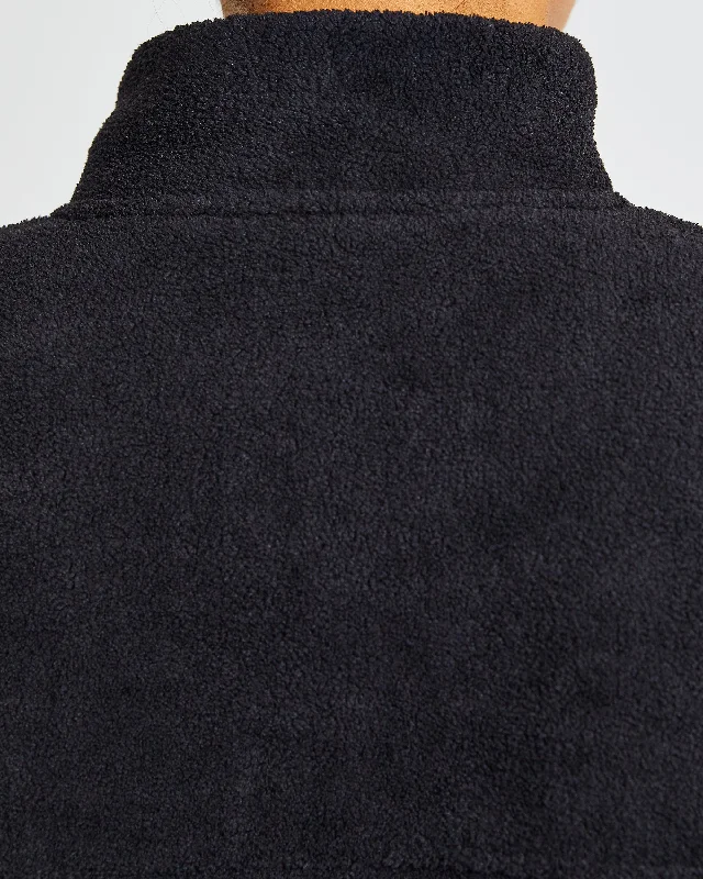 Effortless Oversized Crop Fleece - Black