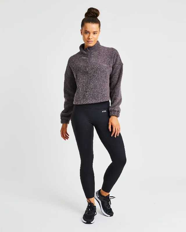 Effortless Oversized Crop Fleece - Charcoal