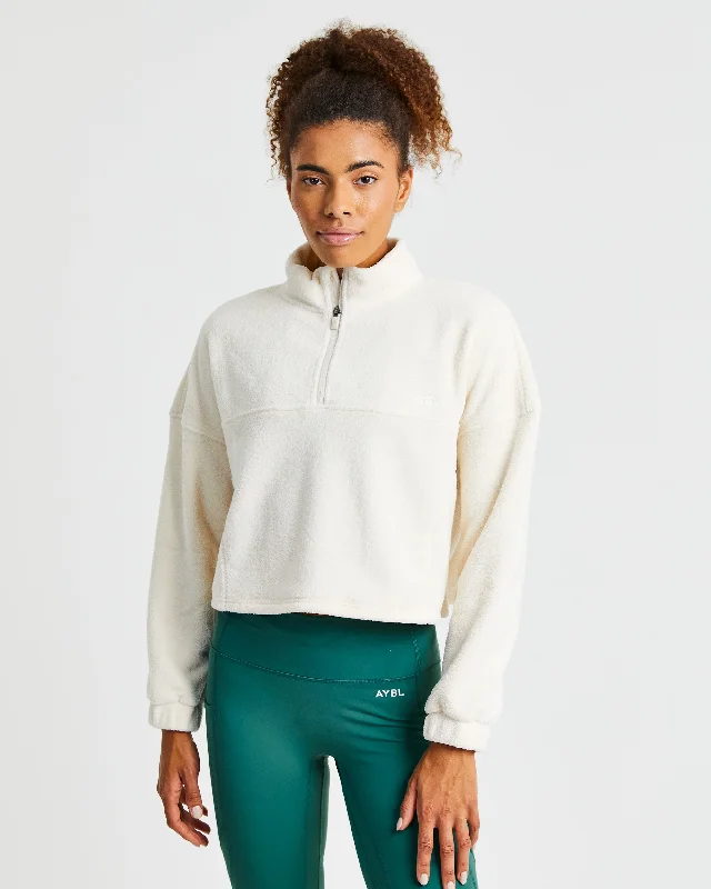 Effortless Oversized Crop Fleece - Cream