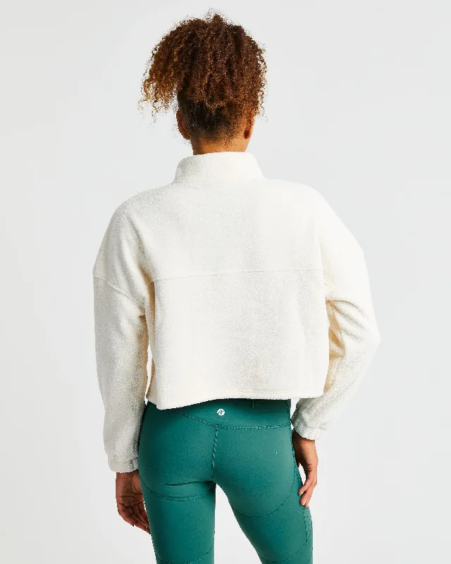 Effortless Oversized Crop Fleece - Cream