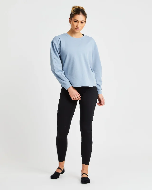 Essence Drawcord Jumper - Washed Blue