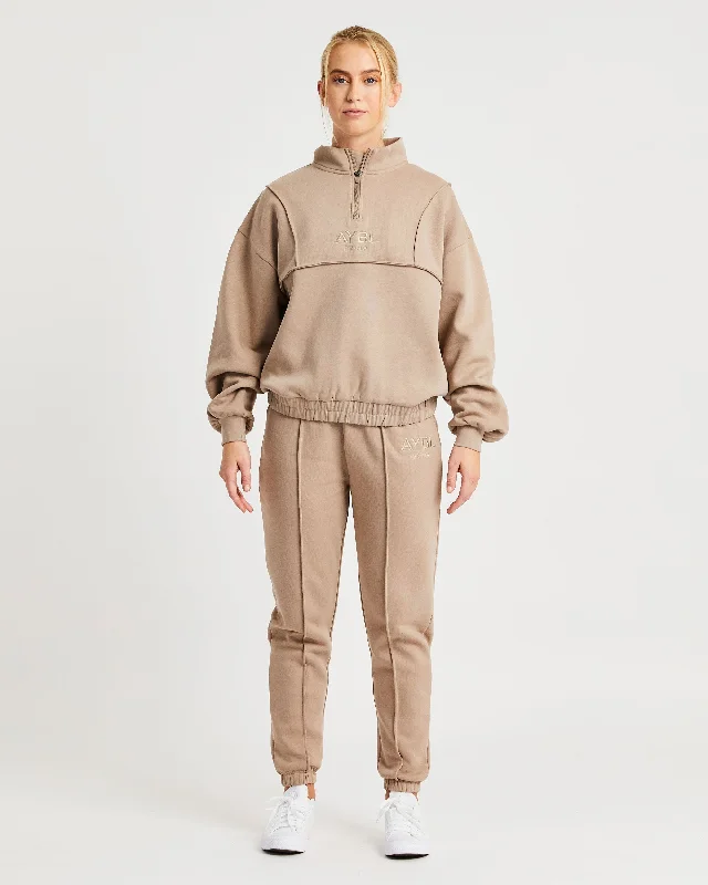 Luxe 1/2 Zip Pullover - Mocha