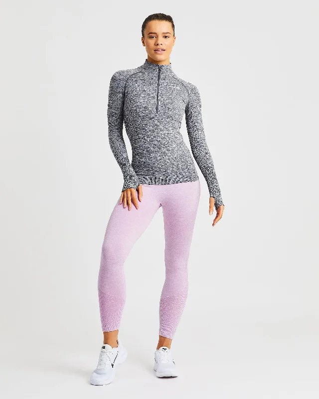 Motion Seamless 1/2 Zip Pullover - Grey Marl