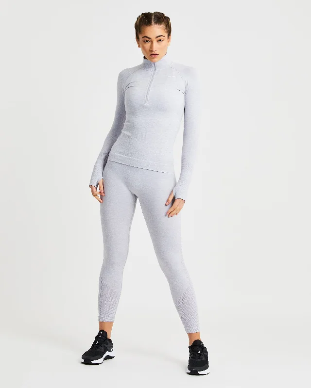 Motion Seamless 1/2 Zip Pullover - Light Grey