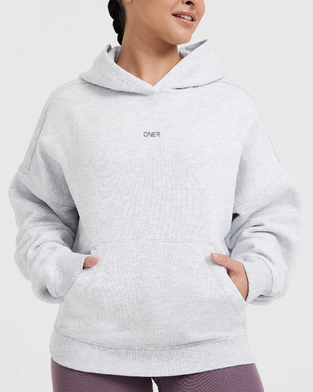 Raising the Bar Graphic Unisex Oversized Hoodie | Light Grey Marl