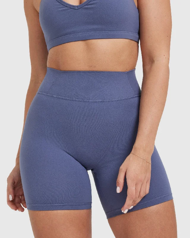 Timeless High Waisted Shorts | Slate Blue