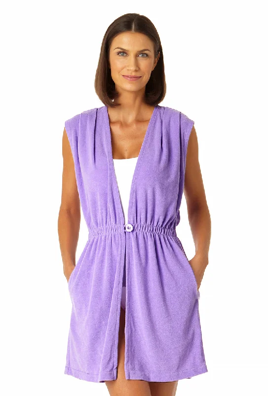 Anne Cole - Women's Terry Cloth Robe Swimsuit Cover Up