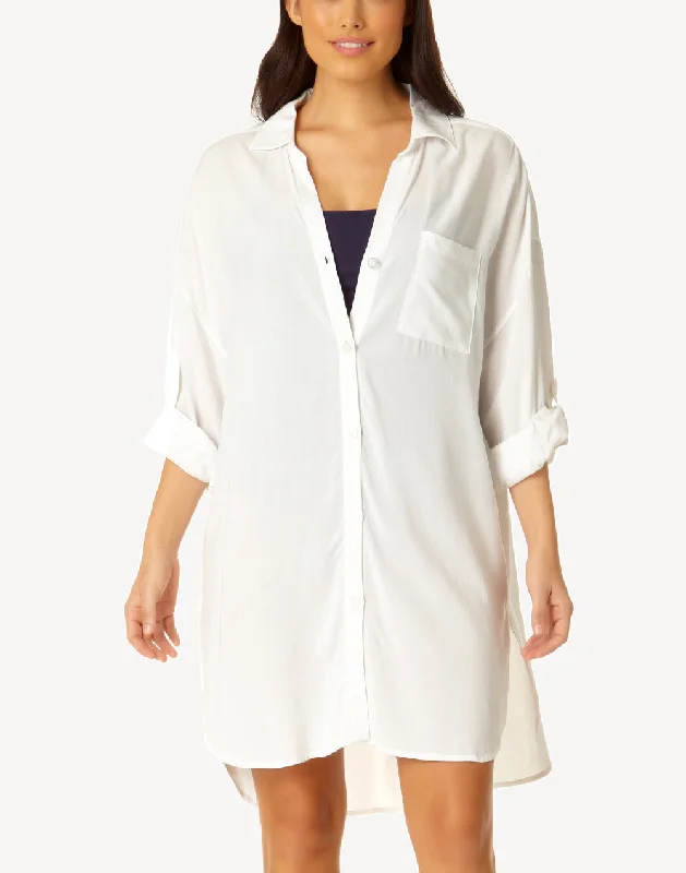 Boyfriend Button Down Cover Up