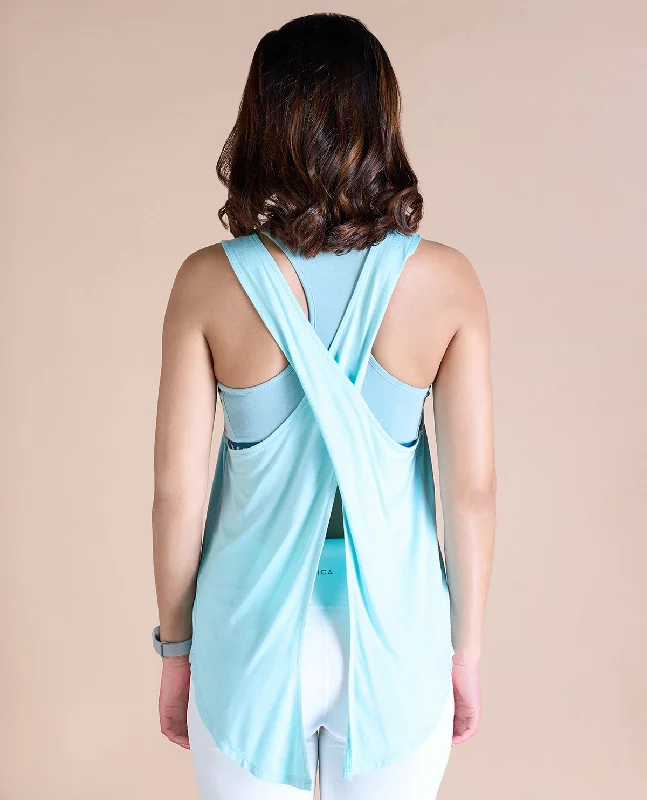 Flowy Cotton Tank Top Sky Blue