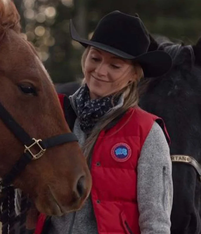 Amber Marshall Heartland Quilted Down Red Vest