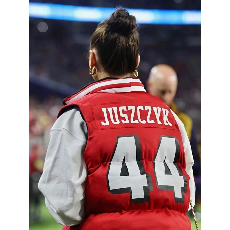 Kristin Juszczyk 49ers Red Puffer Vest