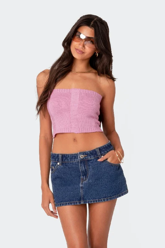 Lotta Knit Lace Up Tube Top