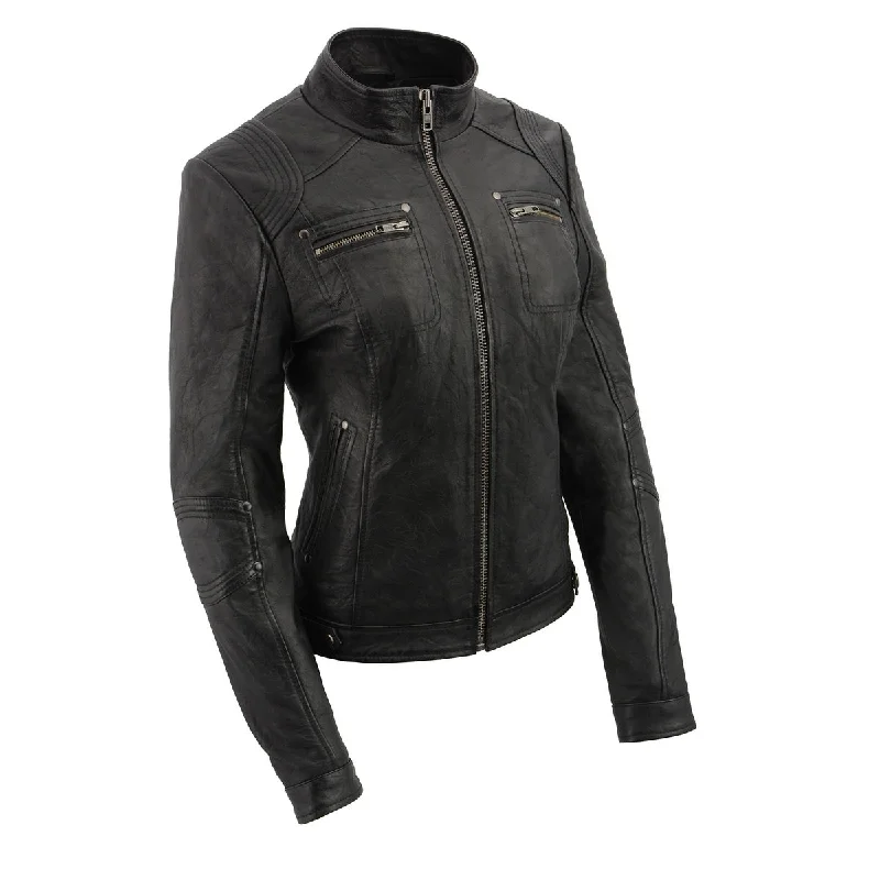 Milwaukee Leather SFL2801 Women's 'Racer' Black Stand Up Collar