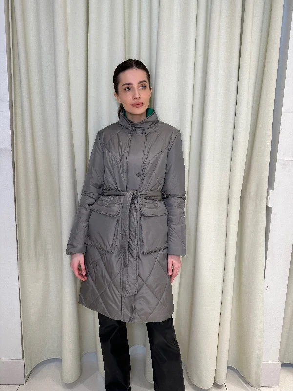 Mid-Season Diamond Quilted Lightweight Coat