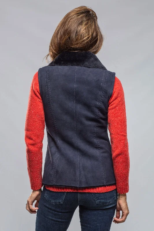 Geneva Shearling Vest In Blue