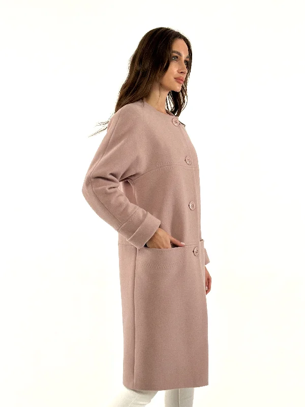 Jewel Collar Cashmere Wool Coat