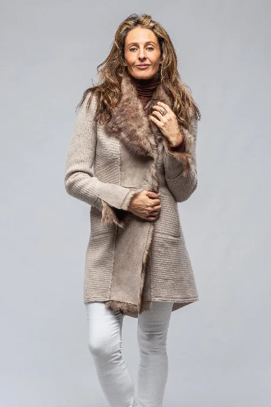 Regina Long Sweater Coat In Light Grey