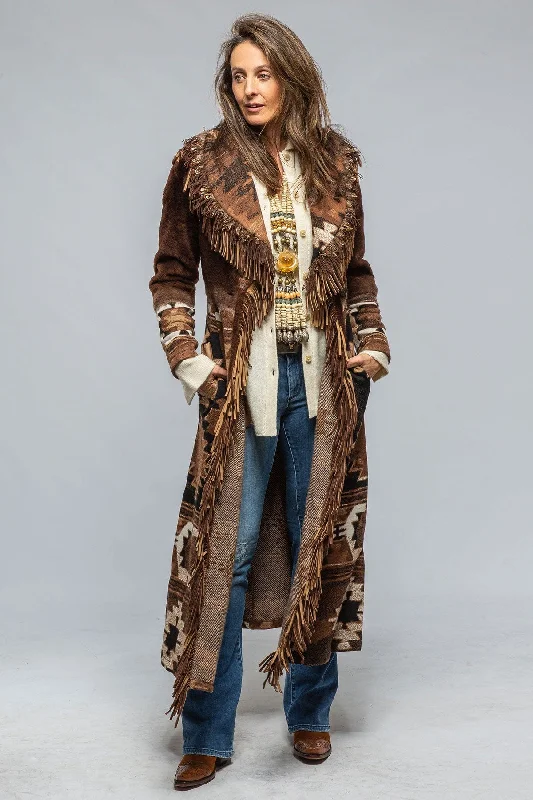 Zitkala Long Shearling & Knit Shawl Collar Collar