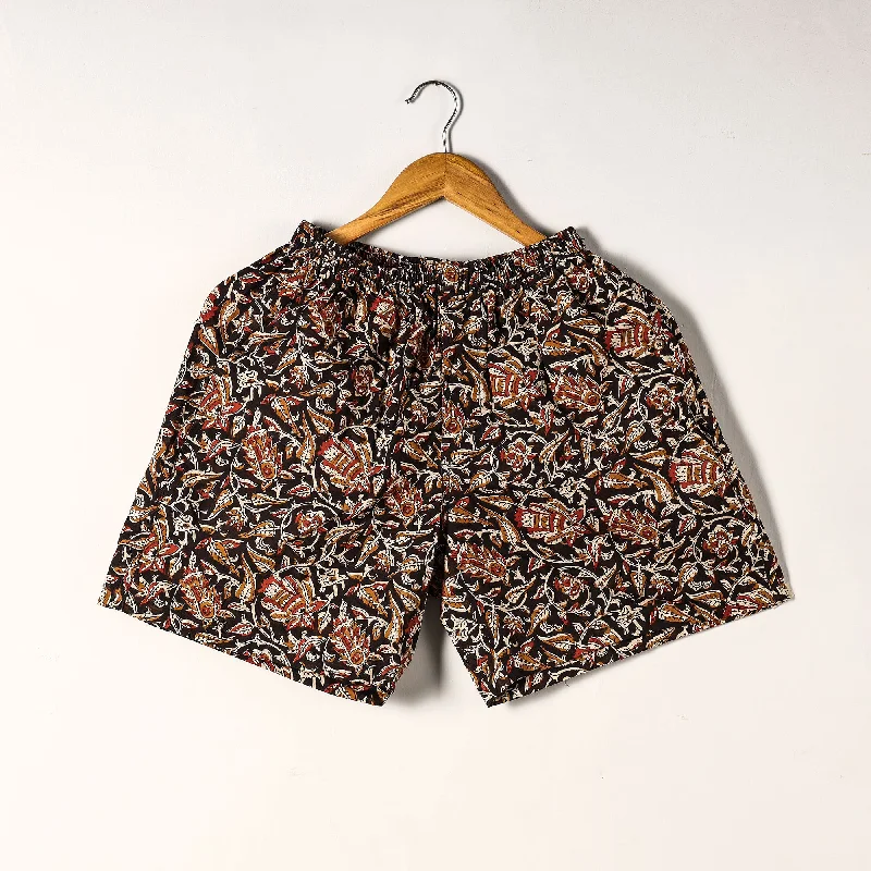 Black - Sanganeri Block Printed Cotton Unisex Boxer/Shorts