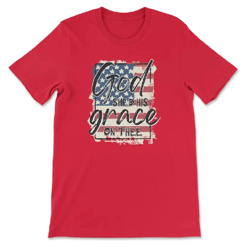 American flag, God shed his grace on thee Women’s t-shirt