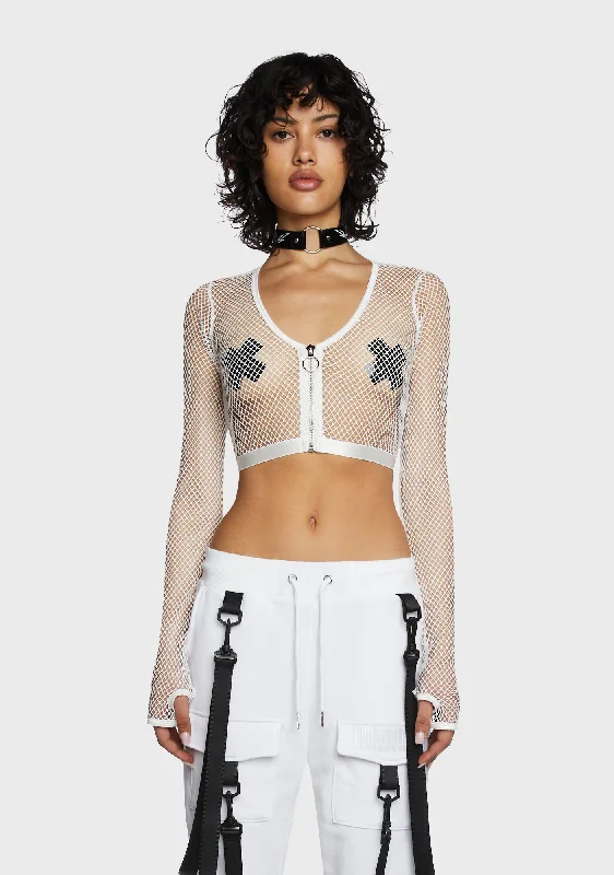 Angelic Tempo Fishnet Crop Top