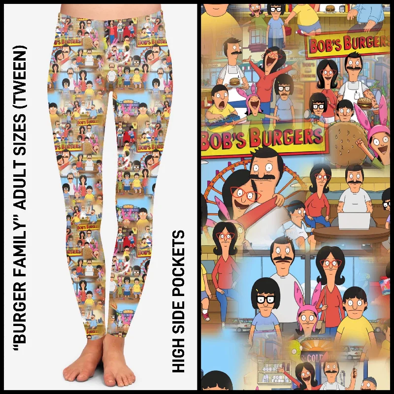 RTS - Burger Family Leggings with Pockets