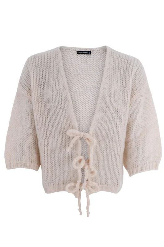 Black Colour - Bccasey Bow Cardigan - Champagne