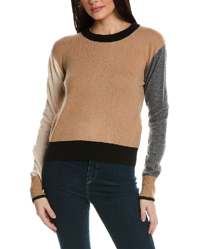 Brodie Cashmere Colorblock Cashmere Sweater