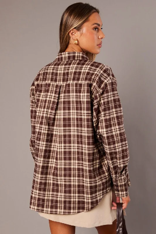 brown-check-relaxed-shirt-long-sleeve-wc2046a-35rb-1