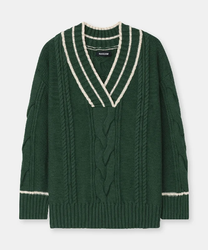 cafe-cotton-cashmere-cable-knit-v-neck