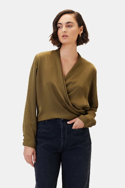 Calais Blouse - Bronzed Olive