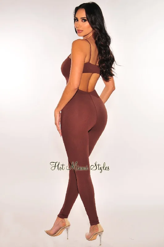 chocolate-spaghetti-straps-cut-out-back-jumpsuit