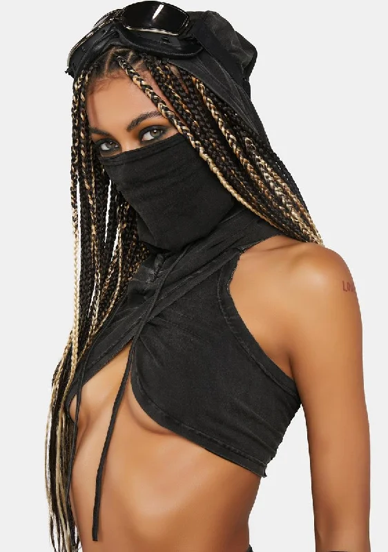 Compression Hooded Crop Top