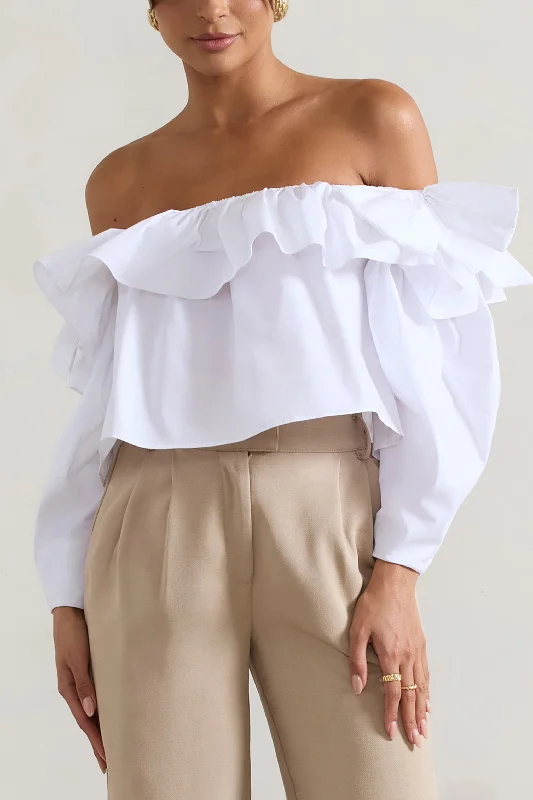 cove-white-bardot-puff-sleeve-ruffle-top-with-bows-cl134017005