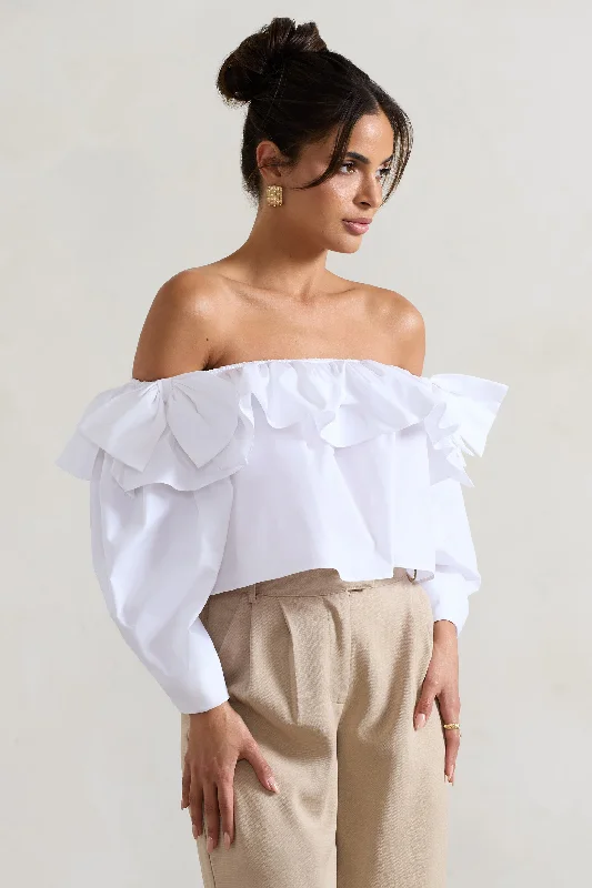 cove-white-bardot-puff-sleeve-ruffle-top-with-bows-cl134017005