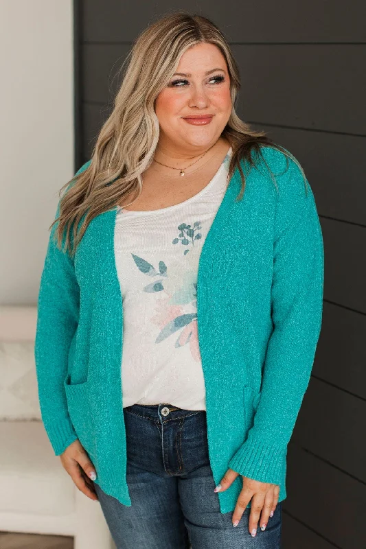 Cuddle Up To You Knit Cardigan- Turquoise