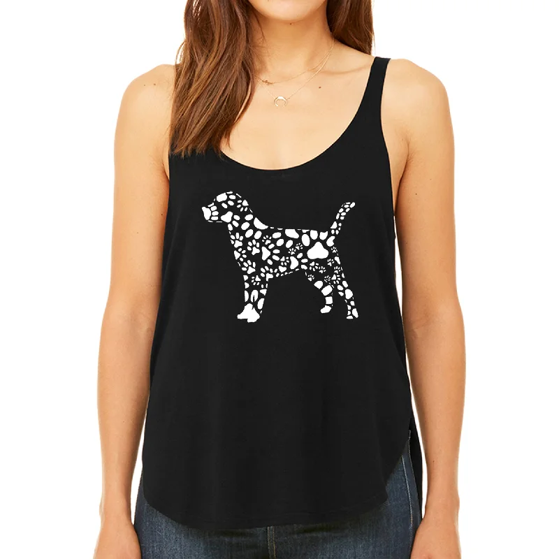 dog-paw-prints-womens-premium-word-art-flowy-tank-top