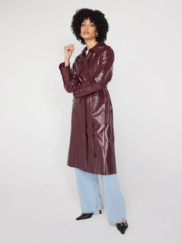 Dominique Chocolate Vinyl Coat