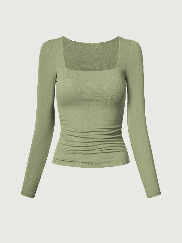 Eco-SkinKiss®2.0 Square Neck Ruched Brami Top