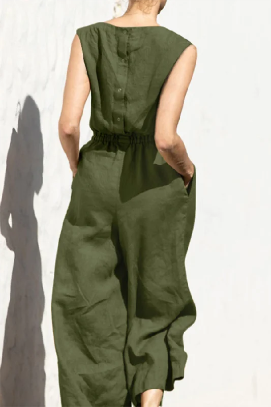 fern-linen-blend-pocketed-button-back-elastic-waist-jumpsuit