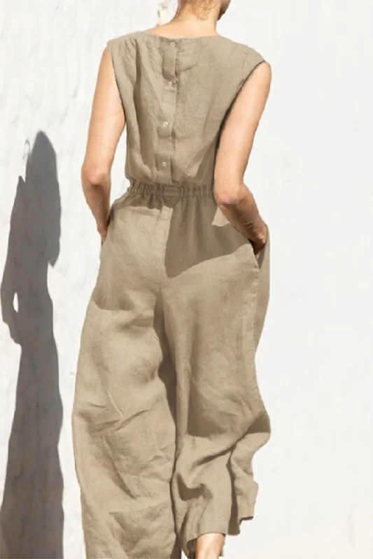 fern-linen-blend-pocketed-button-back-elastic-waist-jumpsuit