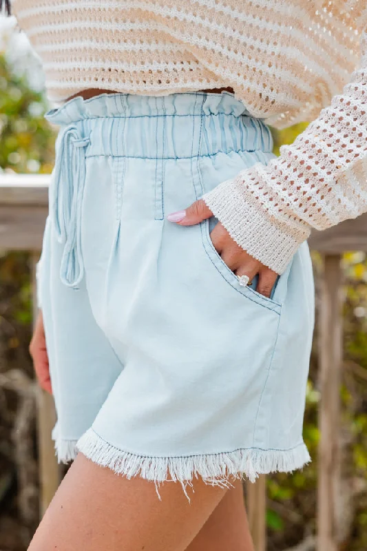 finally-here-light-wash-chambray-frayed-hem-shorts