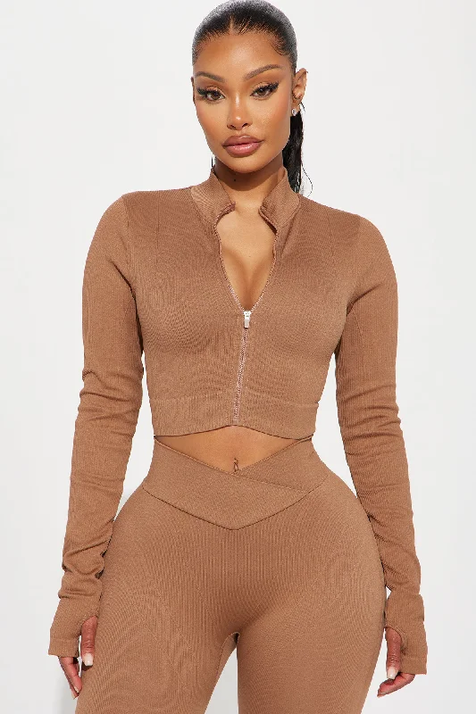 Gianna Seamless Active Jacket - Mocha