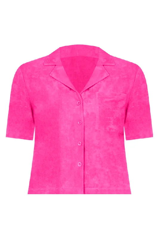 girls-just-wanna-have-fun-dark-pink-button-up-terry-lounge-top