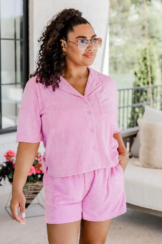 girls-just-wanna-have-fun-pink-button-up-terry-lounge-top