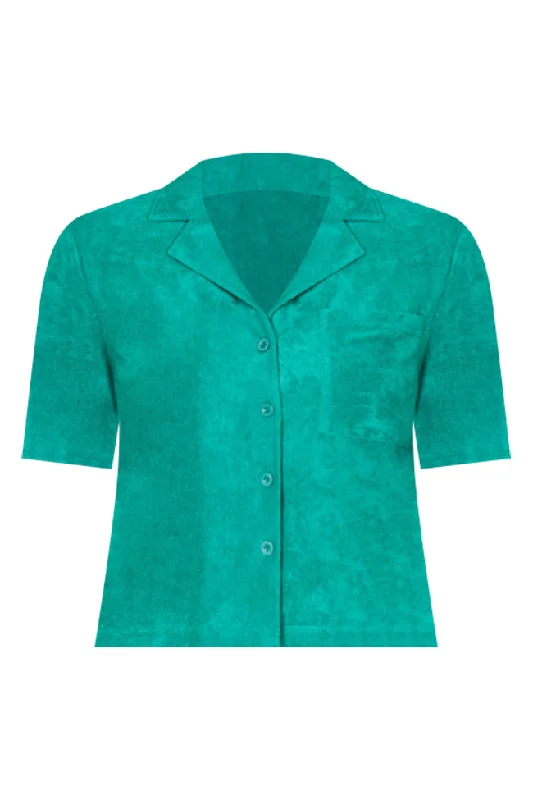 girls-just-wanna-have-fun-teal-button-up-terry-lounge-top