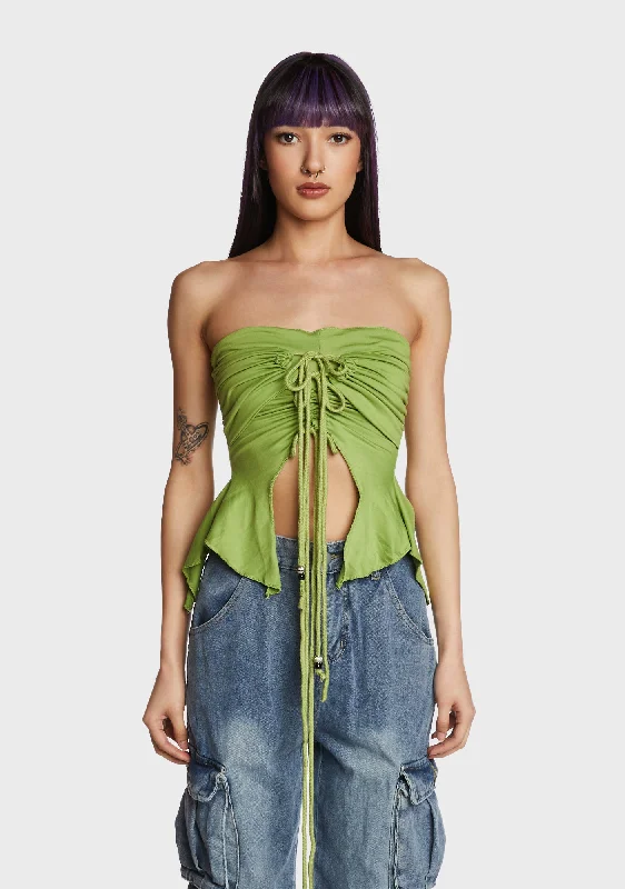 Going Mainstream Crop Top - Green